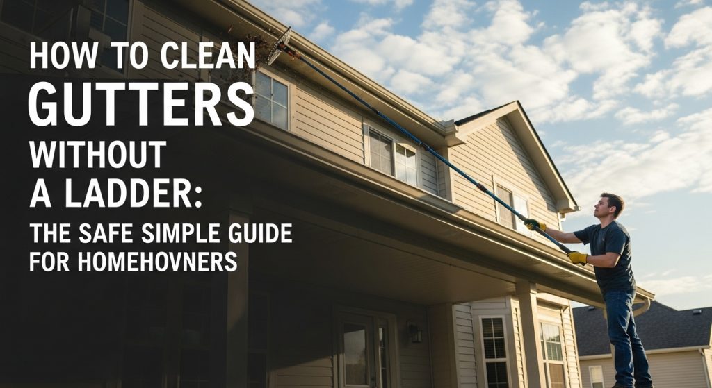 how to clean gutters without a ladder