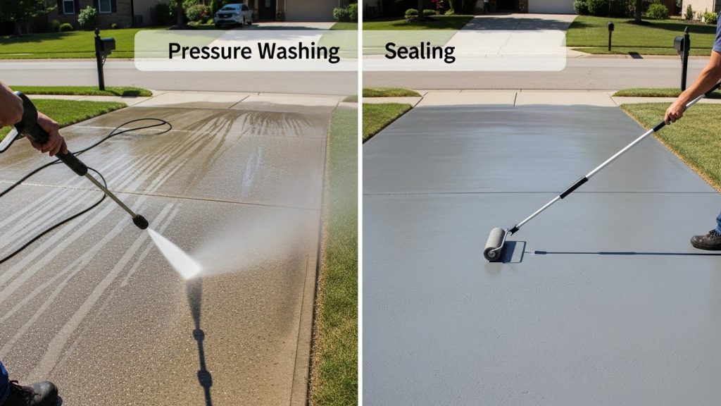 should I seal my concrete driveway after pressure washing