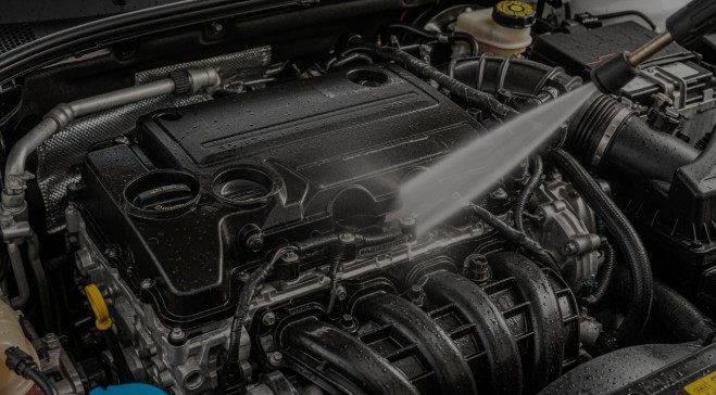 can I pressure wash my engine
