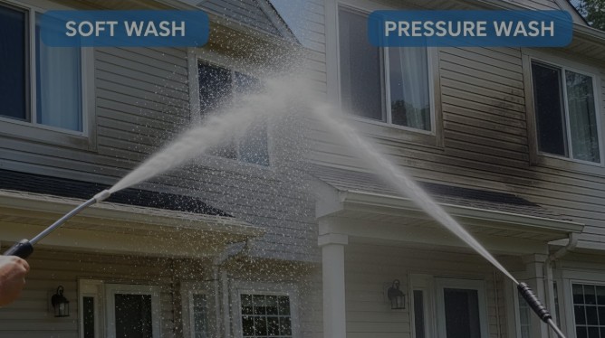 soft wash vs pressure wash